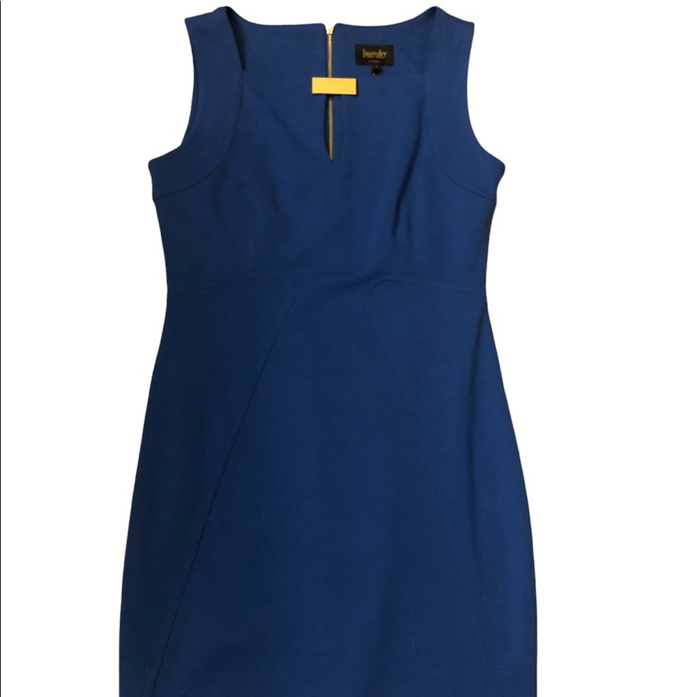Royal Blue Laundry by Shelli Segal Sleeveless Zipper Knee Length Dress